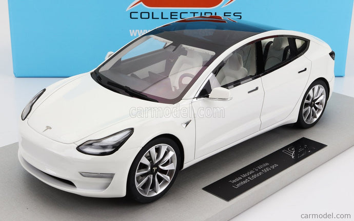 TESLA MODEL 3 WHITE modelbil 1:18