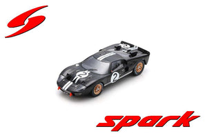 FORD USA GT40 MKII 7.0L V8 TEAM SHELBY AMERICAN INC. N 2 WINNER 24h LE MANS 1966 BRUCE McLAREN - CHRIS AMON BLACK SILVER 1:18