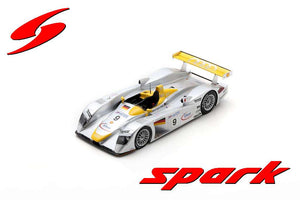 AUDI R8 3.6L TURBO V8 TEAM AUDI SPORT JOEST N 9 2nd 24h LE MANS 2000 LAURENT AIELLO - ALLAN McNISH - STEPHANE ORTELLI SILVER YELLOW 1:18