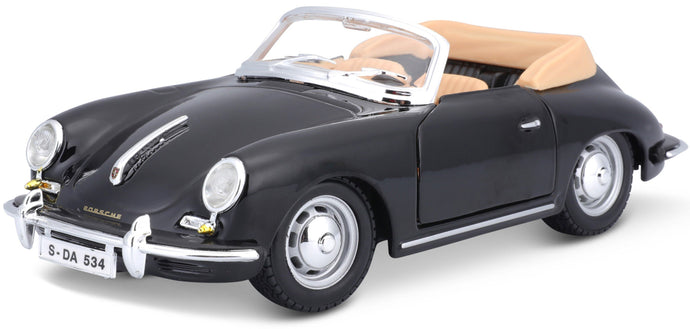 PORSCHE 356B CABRIOLET 1961 BLACK 1:24 fra Burago