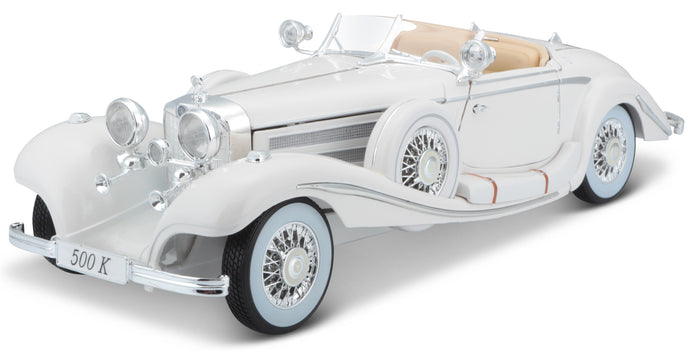 MERCEDES BENZ 500K 1936 hvid 1:18