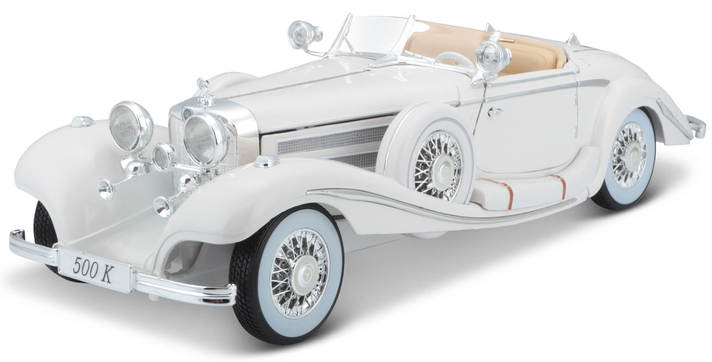 MERCEDES BENZ 500K 1936 hvid 1:18
