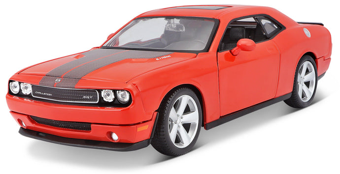 DODGE CHALLENGER SRT8 2008 orange/sort 1:24 fra Maisto
