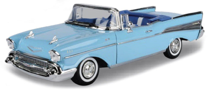 CHEVROLET BEL AIR CONVERTIBLE 1957 LIGHT BLUE 1:18