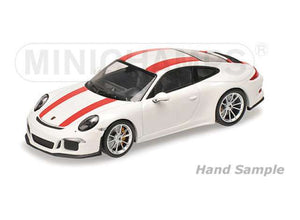 2016 Porsche 911 R, white with red stripes 1:12