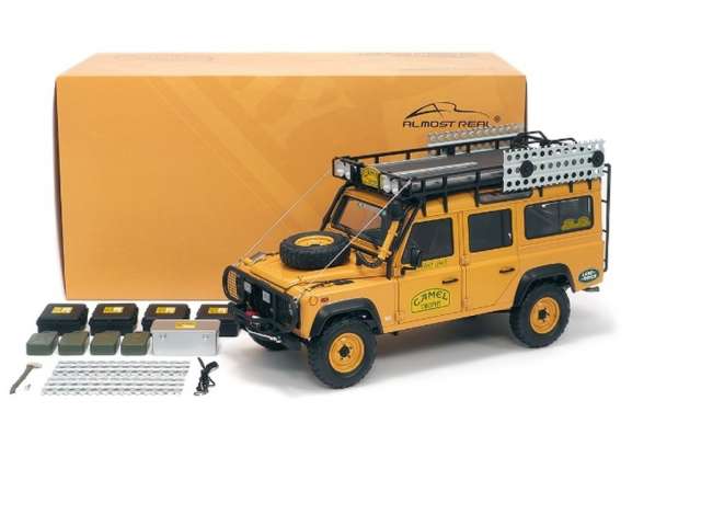 Land Rover Defender 110 Camel Trophy Support Unit Sabah-Malaysia, yellow 1:18