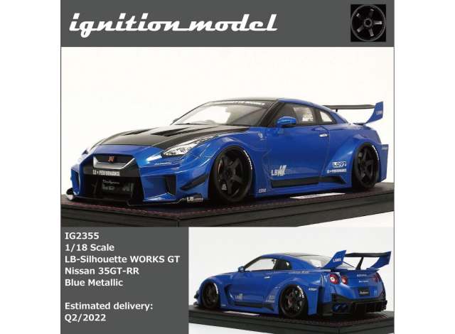 1/18 LB-WORKS Nissan 35 GT-RR with 20inch wheels, blue 1:18