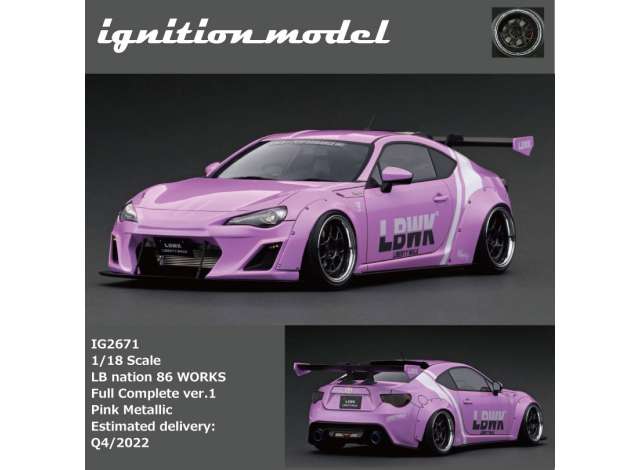 1/18 LB Works Toyota Nation 86 *LWBK* Full Complete Ver.1, pink metallic 1:18