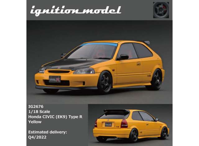 1/18 Honda Civic (EK9) Type R, yellow 1:18