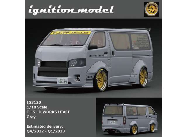 1/18 T.S.D Works Toyota Hiace 19 inch Wheels, grey 1:18