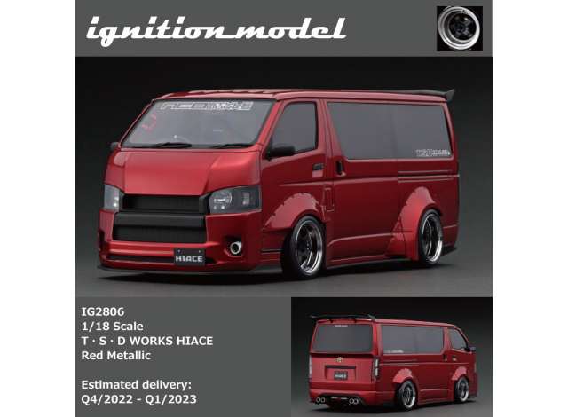 1/18 T.S.D Works Toyota Hiace 18 inch Wheels, red 1:18