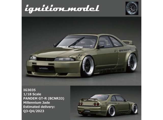 1/18 Pandem GT-R Nissan Skyline (BCNR33), millennium jade 1:18