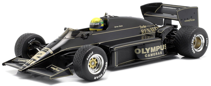 LOTUS F1 97T RENAULT TURBO N 12 WINNER PORTUGAL GP 1985 AYRTON SENNA BLACK GOLD 1:18