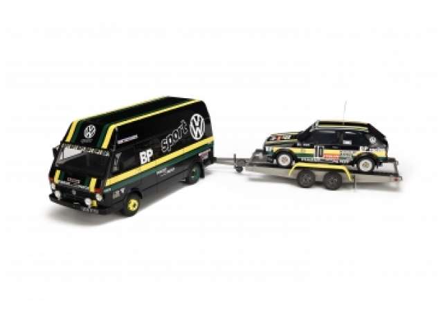 1/18 1978 Volkswagen LT35 With Golf Gti MK1 Gr.2 *Resin series*, black/green/yellow 1:18