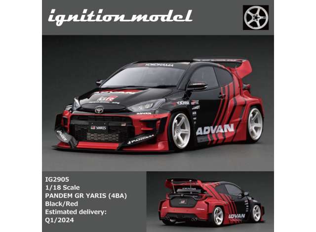 1/18 Pandem GR Toyota Yaris (4BA), black/red 1:18