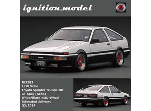 1/18 Toyota Sprinter Trueno 3dr GT Apex (AE86) *ADVAN A3A Wheels*, white/black 1:18