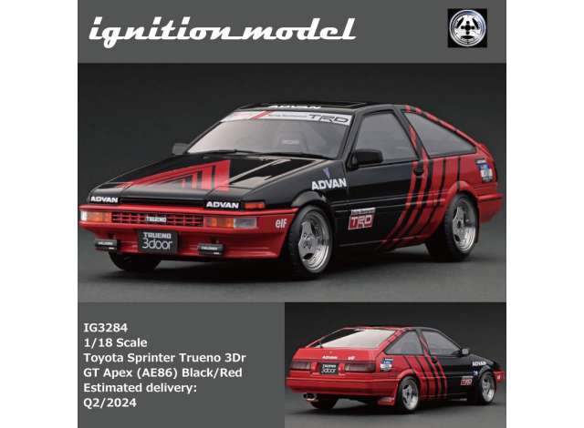 1/18 Toyota Sprinter Trueno 3dr GT Apex (AE86) *ADVAN*, red/black 1:18