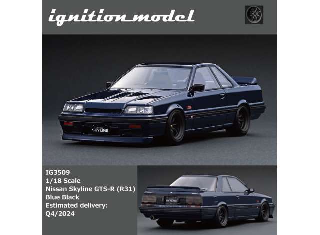 1/18 Nissan Skyline GTS-R (R31) RS Watanabe wheels, blue-black 1:18