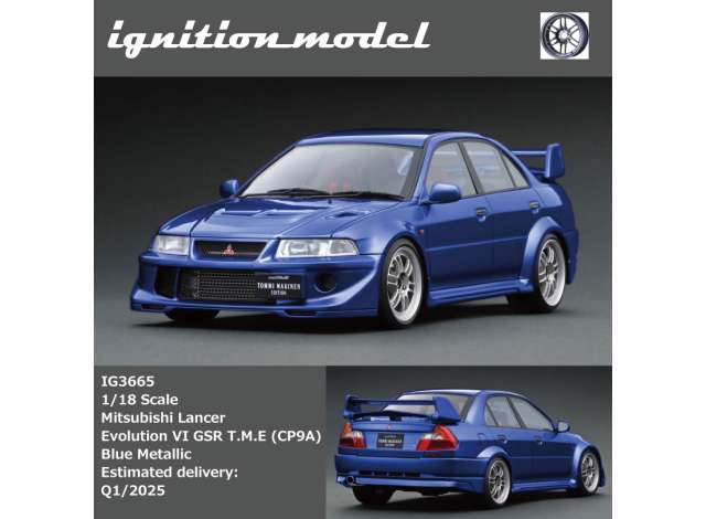 1/18 Mitsubishi Lancer Evolution VI GSR T.M.E (CP9A), blue  1:18
