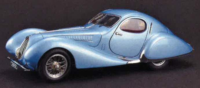TALBOT LAGO COUPE TYPE 150 C-SS FIGONI/FALASCHI 1937 Lim. Ed blå metallic 1:18