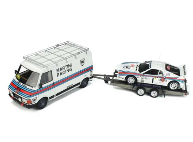 1/18 1983 Pack Fiat 242 Lancia 037 GR.B #1 W. Rohrl Rally Monte Carlo *Resin series*, white/blue/red 1:18