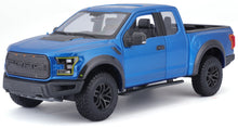 Indlæs billede til gallerivisning FORD USA F-150 RAPTOR PICK-UP 2017 BLUE MET 1:24