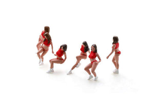FIGURES SET 6X GRID GIRLS 1990s PINK RED 1:43