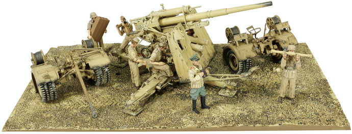 GERMAN KRUPP FLAK 88 WITH FLAK ROHR 18 GUNBARREL & Sd.202 TOW VEHICLE 1942 sand 1:32