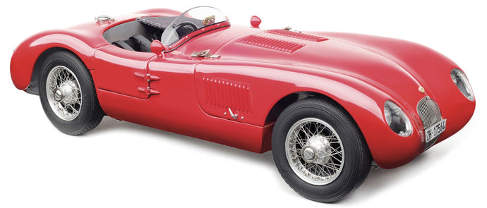 Jaguar C-TYPE ACTUAL CONDITION, CHRISTIAN JENNY Limited Edition 1000 pcs rød metallic 1:18