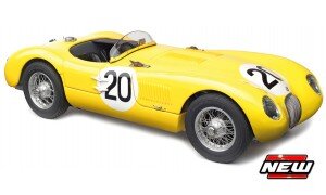 JAGUAR C-TYPE SPIDER 3.4L TEAM ECURIE FRANCORCHAMPS N 20 9th 24h LE MANS 1953 ROGER LAURENT - CHARLES DE TORNACO YELLOW 1:18