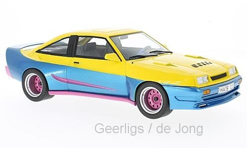 Opel MANTA B MATTIG 1991 gul/blå 1:18
