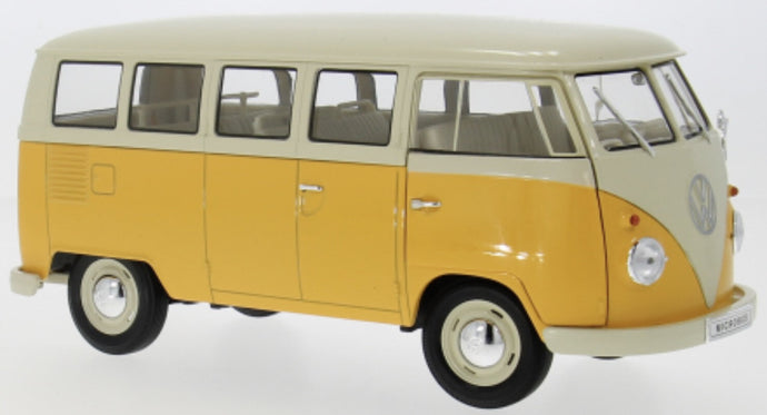 VW T1 BUS 1963 gul/creme 1:18 fra Welly