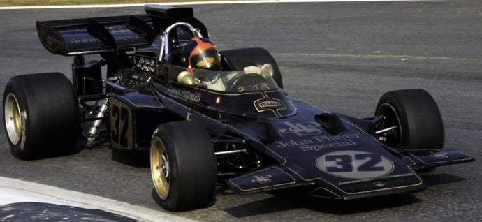 Lotus 72D #32 E.FITTIPALDI FORMULA 1 GP BELGIUM 1972 sort/guld 1:18