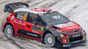 Citroen C3 WRC CITROEN TOTAL ABU DHABI WRT #10 MEEKE/NAGLE RALLY MONTE CARLO 2018 rød/grå/hvid 1:43