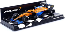 Indlæs billede til gallerivisning McLAREN F1 MCL35L TEAM MCLAREN N 4 2nd ITALY GP 2021 LANDO NORRIS ORANGE LIGHT BLUE 1:43