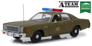 Plymouth FURY U.S. ARMY POLICE 1977 "THE A-TEAM" COLONEL RODERICK DECKER brun 1:18