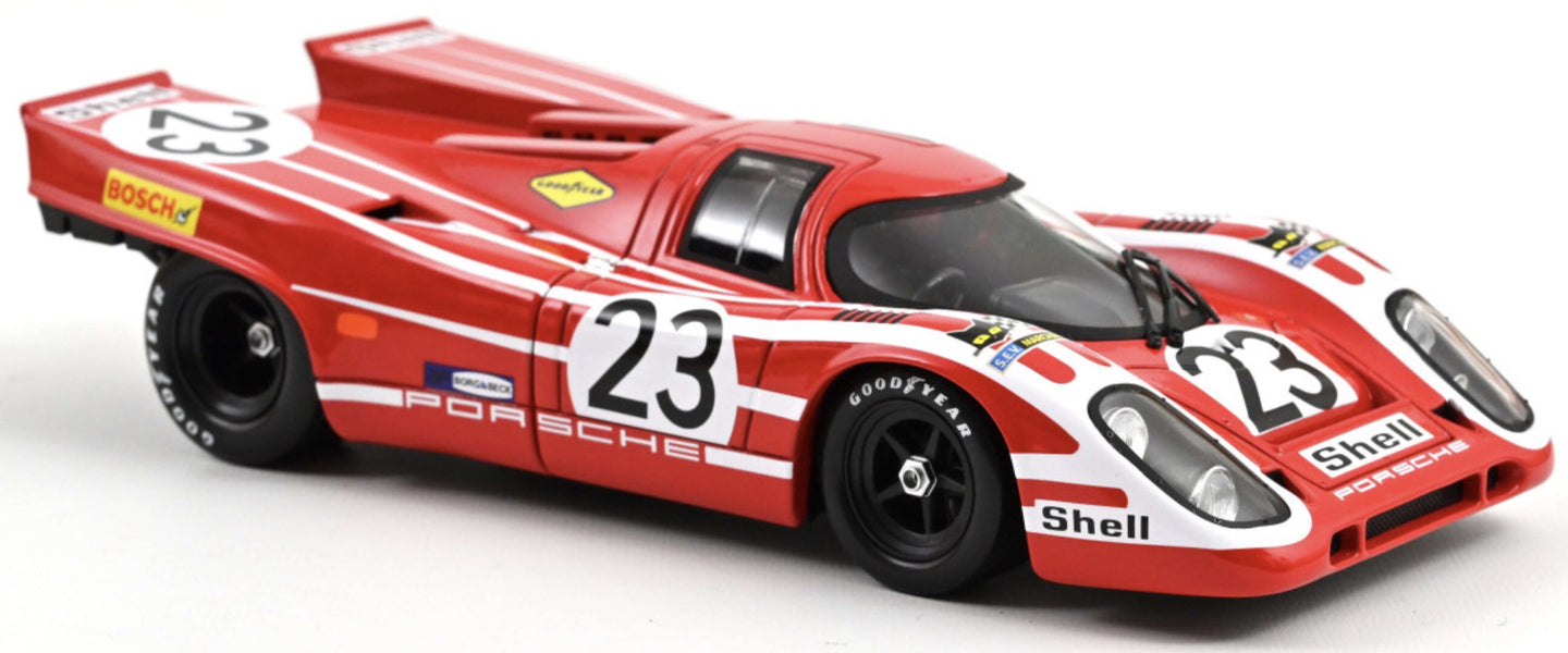 PORSCHE 917K 4.9L TEAM SALZBURG N 23 WINNER 24h LE MANS 1970 HANS HERRMANN - RICHARD ATTWOOD RED WHITE 1:18