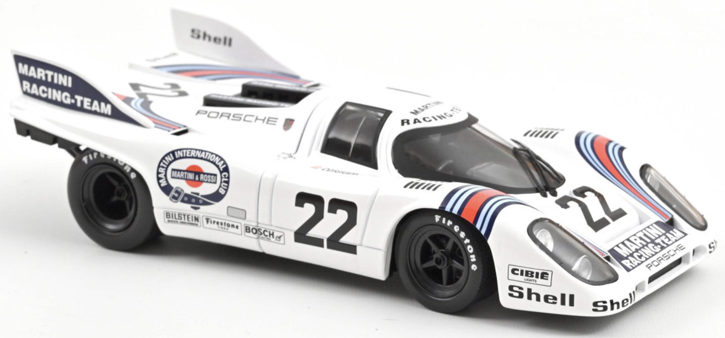 PORSCHE 917K 4.9L TEAM MARTINI RACING N 22 WINNER 24h LE MANS 1971 HELMUT MARKO - GIJS VAN LENNEP WHITE 1:18