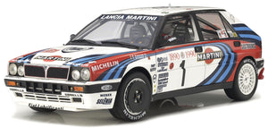 LANCIA DELTA HF INTEGRALE 16V MARTINI N 1 3rd RALLY MONTECARLO 1990 M.BIASION - T.SIVIERO WHITE RED BLUE 1:12