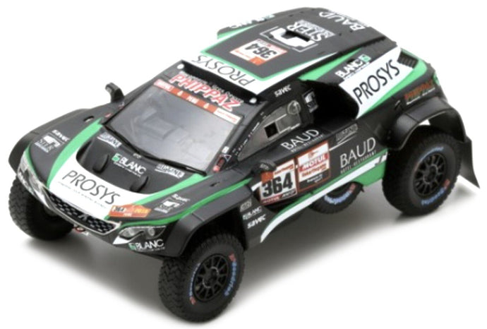Peugeot 3008 DKR MAXI #364 EASY RALLY LAFAY/DELAUNAY DAKAR RALLY 2019 grå/grøn/hvid 1:43