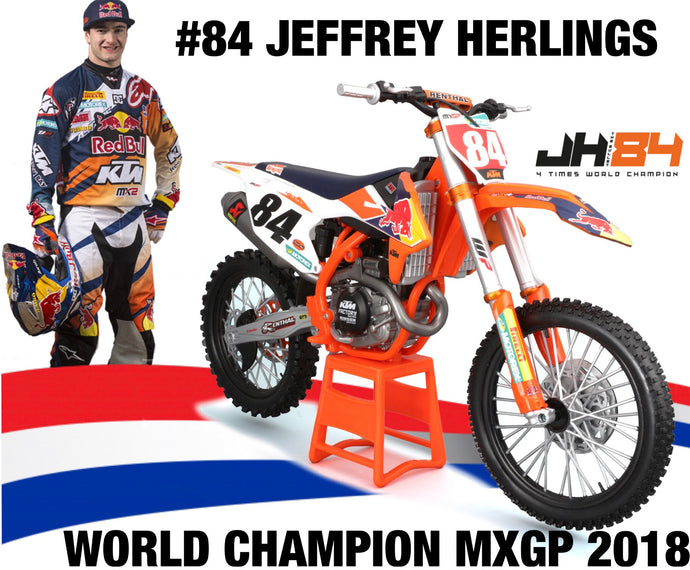 Ktm 450 SX-F #84 JEFFREY HERLINGS (DUTCH RIDER) RED BULL KTM SUPERCROSS orange/blå/hvid 1:6