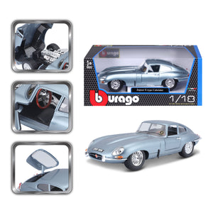 JAGUAR E COUPE' 1961 SILVERBLUE 1:18