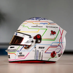 BELL HELMET CASCO HELMET F1 GUANYU ZHOU TEAM STAKE KICK SAUBER N 24 CHINA GP 2024 WHITE 1:5