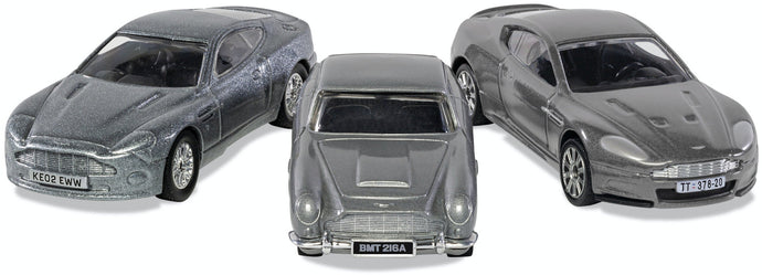 Aston Martin JAMES BOND COLLECTION(V12, VANQUISH, DB5, DBS) SET grå 1:43