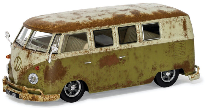 VW TYPE 2 CAMPER 'RAT-LOOK SPLITTY' lys grøn/hvid 1:43