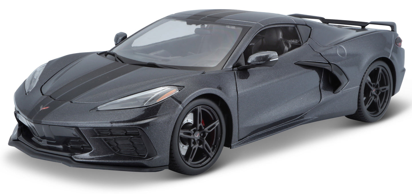 Chevrolet CORVETTE STINGRAY 2020 mørk grå/sort 1:18