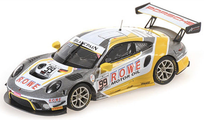 PORSCHE 911 991-2 TEAM ROWE RACING N 99 7th 24h SPA 2019 D.OLSEN - M.CAMPBELL - D.WERNER GREY WHITE YELLOW 1:43