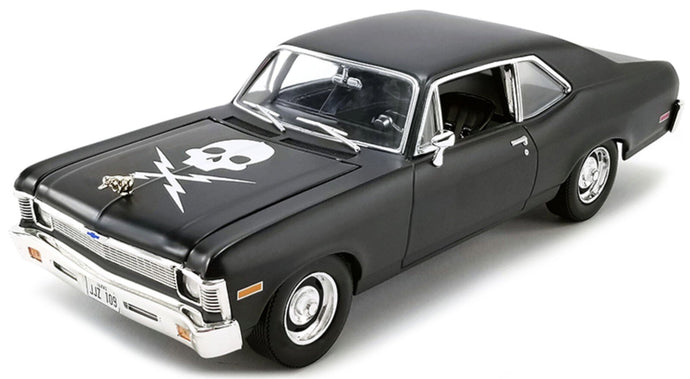 Chevrolet NOVA 1971AS DRIVEN IN HORROR FILM 'DEATH PROOF' mat sort/hvid 1:18