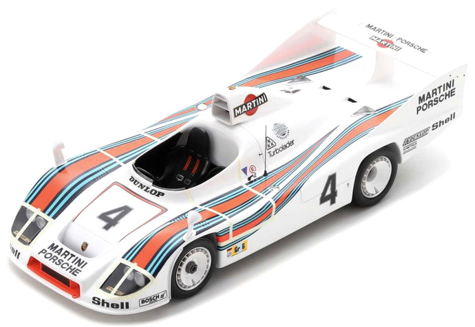 PORSCHE 936/77 2.1L TWIN TURBO TEAM MARTINI RACING PORSCHE SYSTEM N 4 WINNER 24h LE MANS 1977 JACKY ICKX - HURLEY HYWOOD - JURGEN BARTH WHITE RED BLUE 1:18