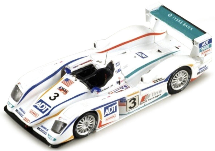 AUDI R8 3.6L TURBO TEAM ADT CHAMPION RACING N 3 WINNER 24h LE MANS 2005 TOM KRISTENSEN - JJ LETO - MARCO WERNER WHITE GREEN 1:43